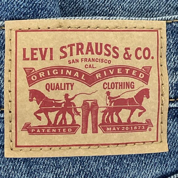 Levi's Womens Blue Denim Jeans Size 28 Buttonfly Ribcage Straight Ankle Stretch - Picture 6 of 13